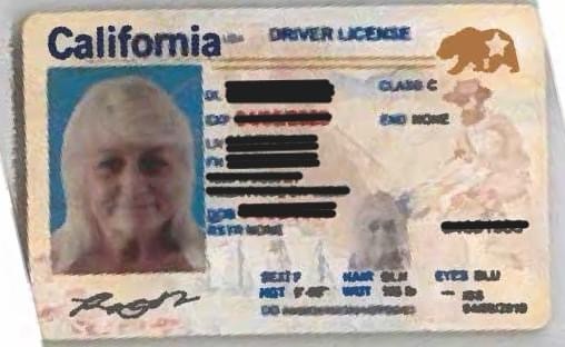 FAKE California driver’s license with the suspect’s photo